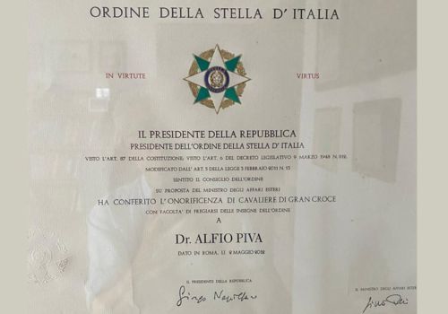 Alfio Piva Ordine della stella D'Italia