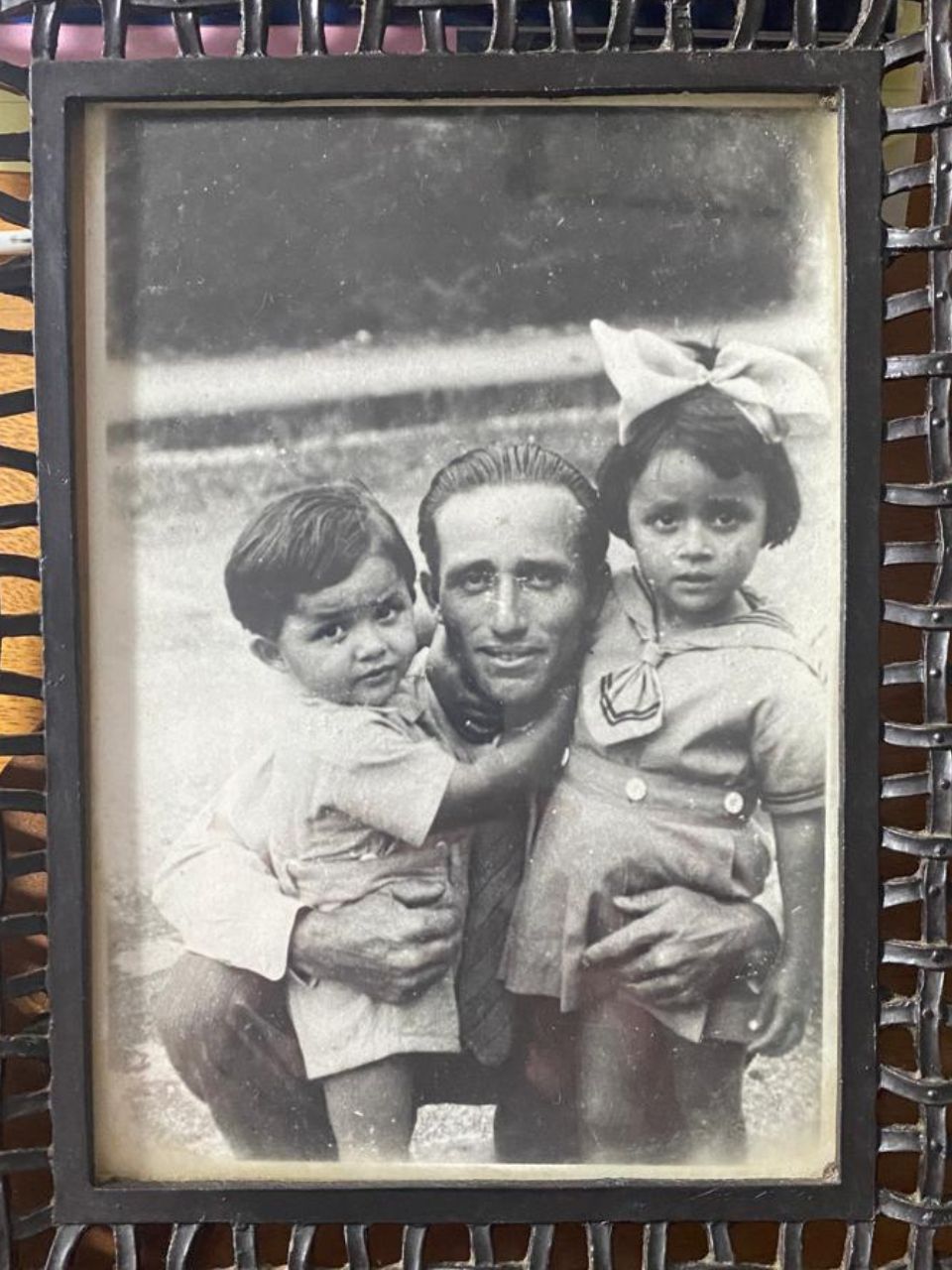 Alfio Piva con papá Alfio e sua sorella